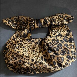 Leopard Print Purse with Bow Handle